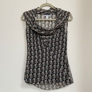 Diane Von Furstenberg sheer pattern top